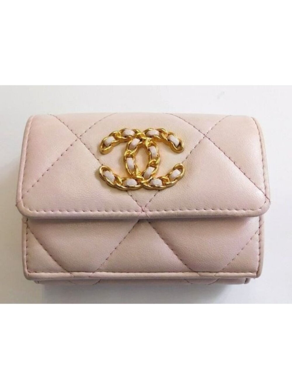 Chanel 19 Small Flap Wallet Ap1789 Lambskin Light Pinkish 4